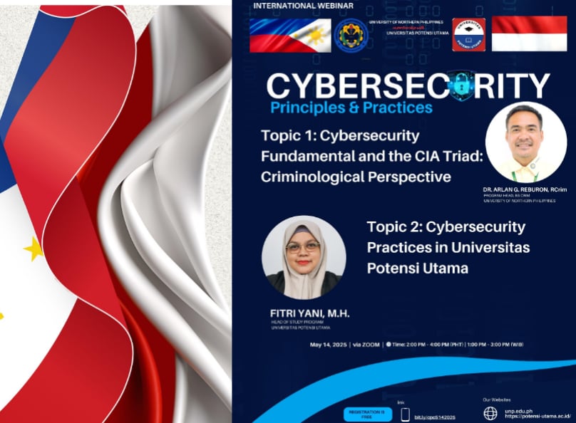 Webinar Internasional Cybersecurity Universitas Potensi Utama (UPU) Bersama University Of Northern Philipines (UNP)