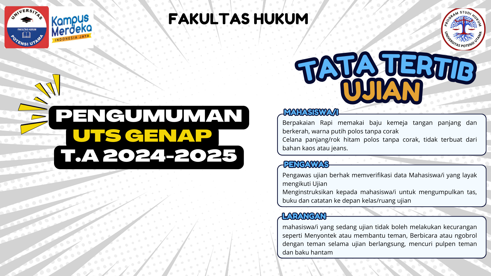 Pengumuman Ujian UTS Genap 2024-2025